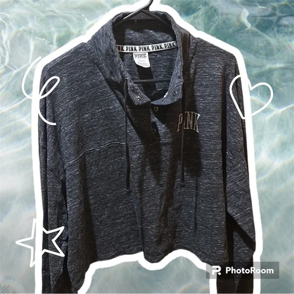 Pink Victoria Secret Cropped Sweatshirt - Picture 1 of 5